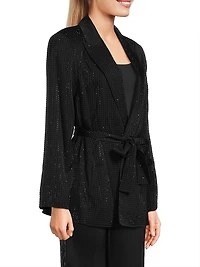 Willow Hotfix Stretch-Silk Self-Tie Jacket