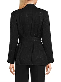 Willow Hotfix Stretch-Silk Self-Tie Jacket
