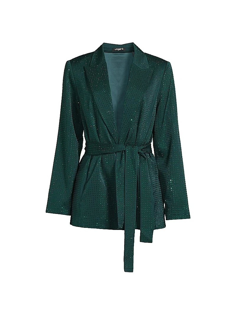 Willow Hotfix Stretch-Silk Self-Tie Jacket