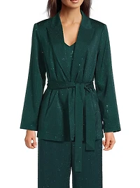 Willow Hotfix Stretch-Silk Self-Tie Jacket