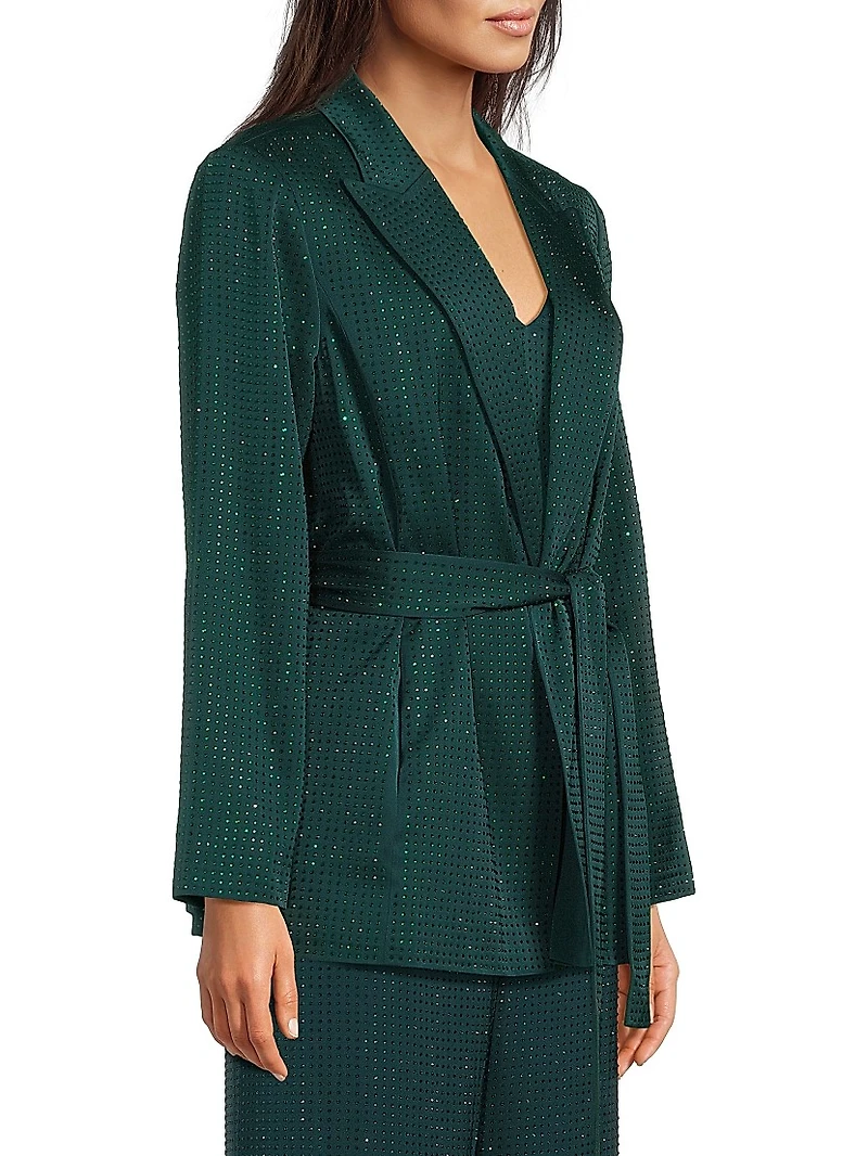 Willow Hotfix Stretch-Silk Self-Tie Jacket