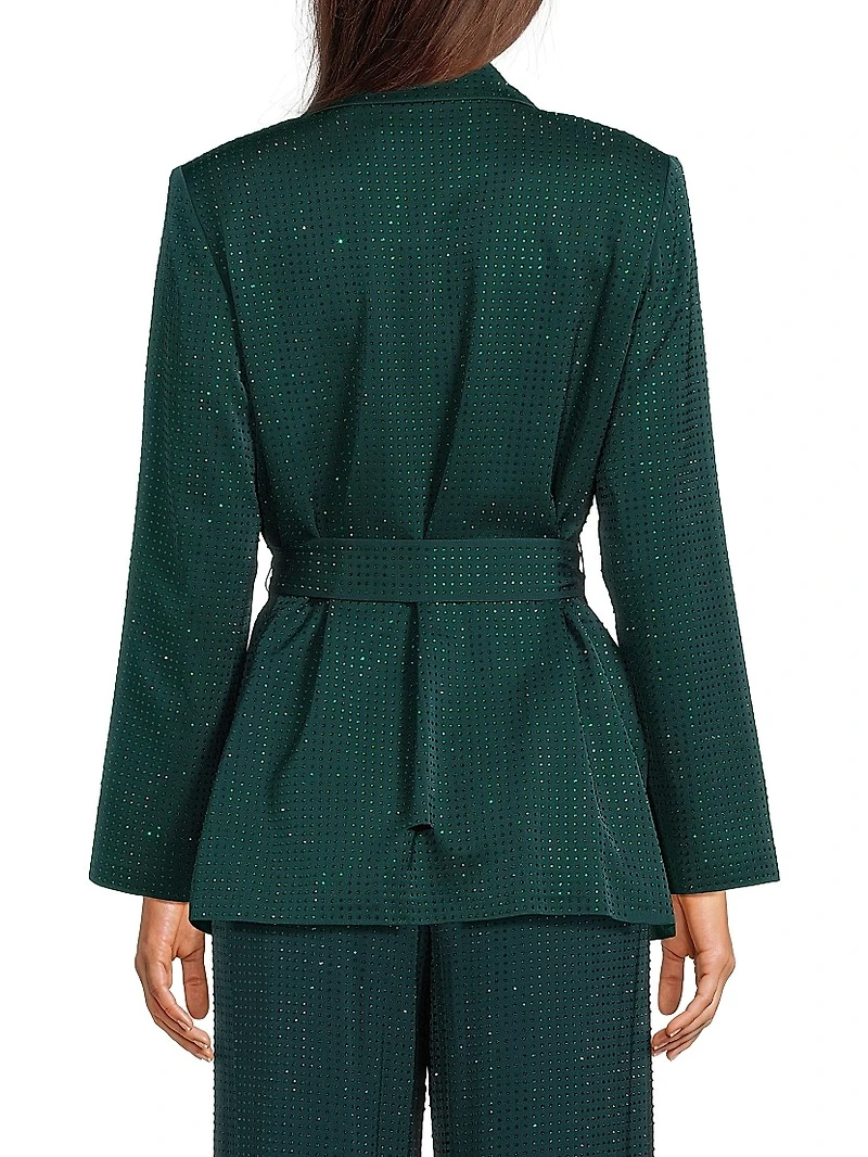 Willow Hotfix Stretch-Silk Self-Tie Jacket