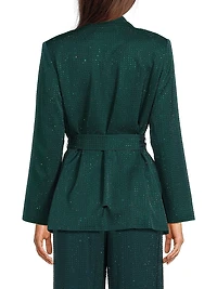 Willow Hotfix Stretch-Silk Self-Tie Jacket