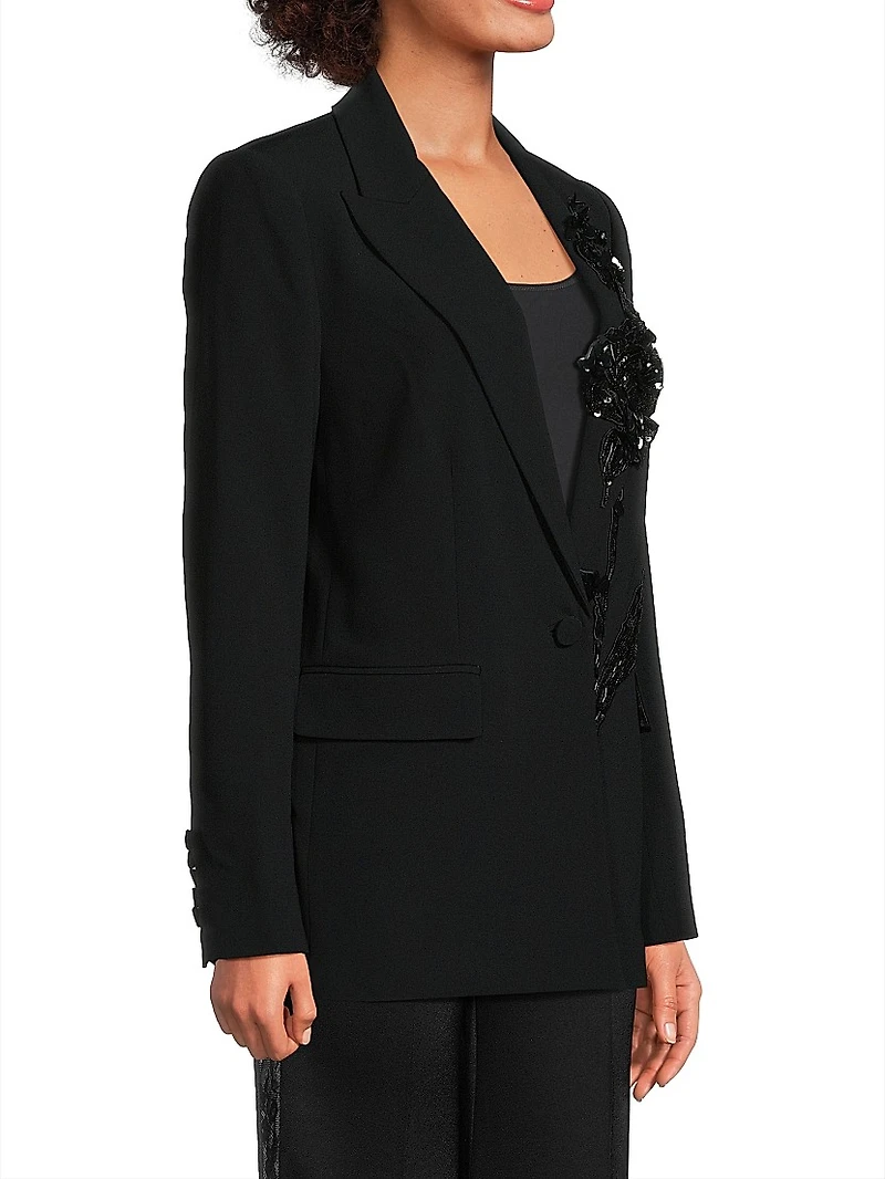 Cassandra Embellished Appliqué Blazer