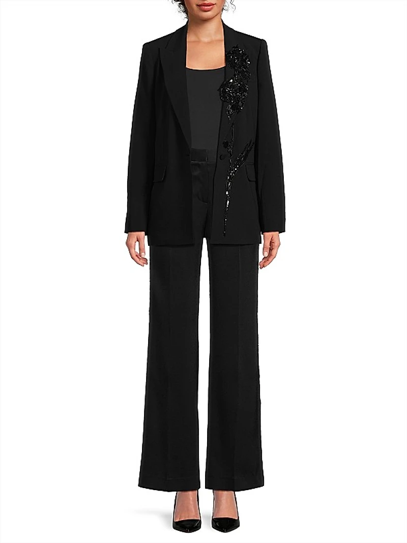 Cassandra Embellished Appliqué Blazer