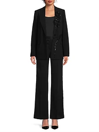 Cassandra Embellished Appliqué Blazer