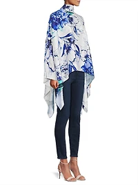 Emma Floral Cape-Sleeve Blouse