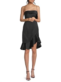 Xandra Hotfix Satin Sleeveless Minidress