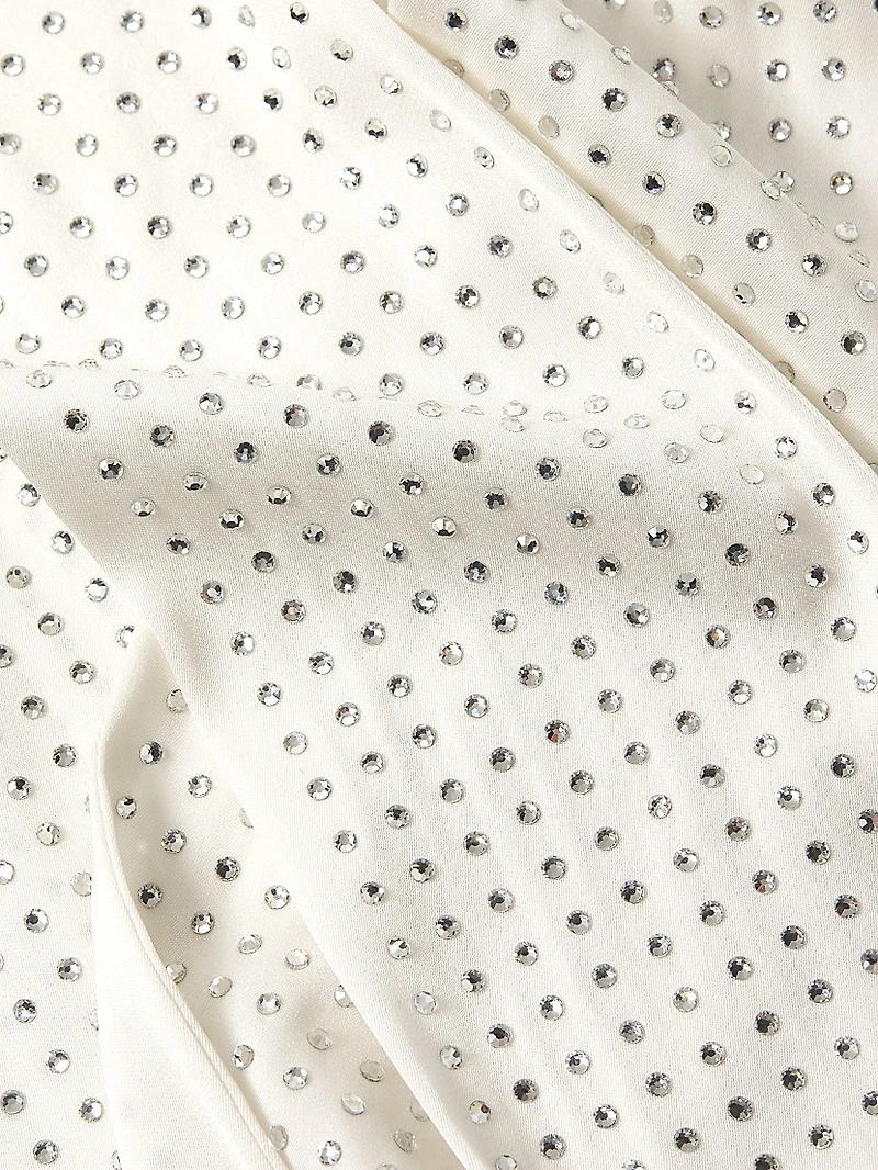 Isla Embellished Stretch Silk Tieneck Blouse