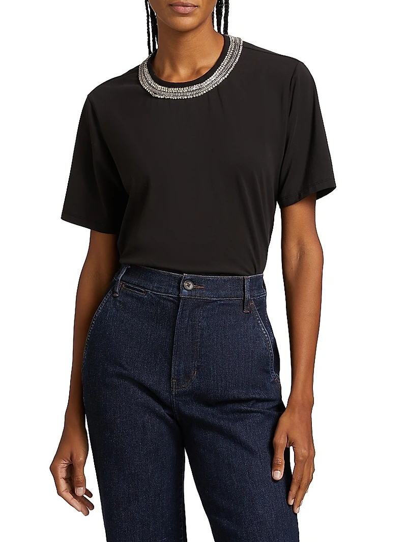 Sebastian Crystal-Embellished Short-Sleeve T-Shirt