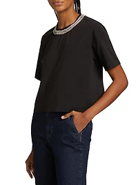 Sebastian Crystal-Embellished Short-Sleeve T-Shirt