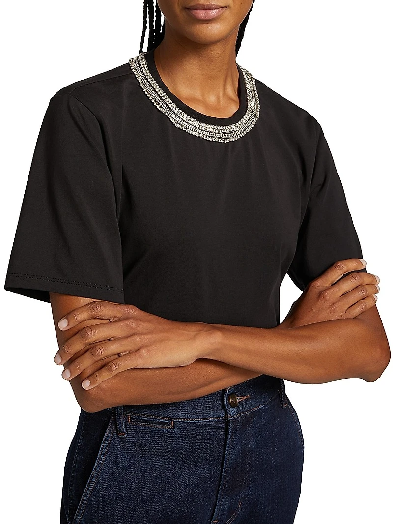 Sebastian Crystal-Embellished Short-Sleeve T-Shirt