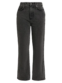 Dylan Crystal-Embellished High-Rise Straight-Leg Jeans