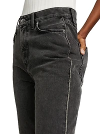 Dylan Crystal-Embellished High-Rise Straight-Leg Jeans