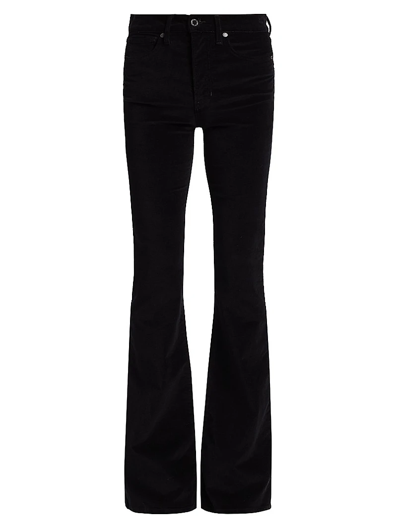 Beverly Velvet Mid-Rise Boot-Cut Jeans