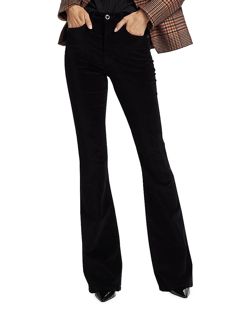 Beverly Velvet Mid-Rise Boot-Cut Jeans