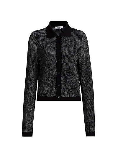 Metallic Polo Cardigan