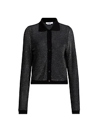 Metallic Polo Cardigan