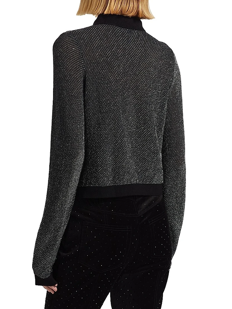 Metallic Polo Cardigan