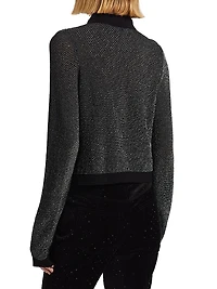 Metallic Polo Cardigan