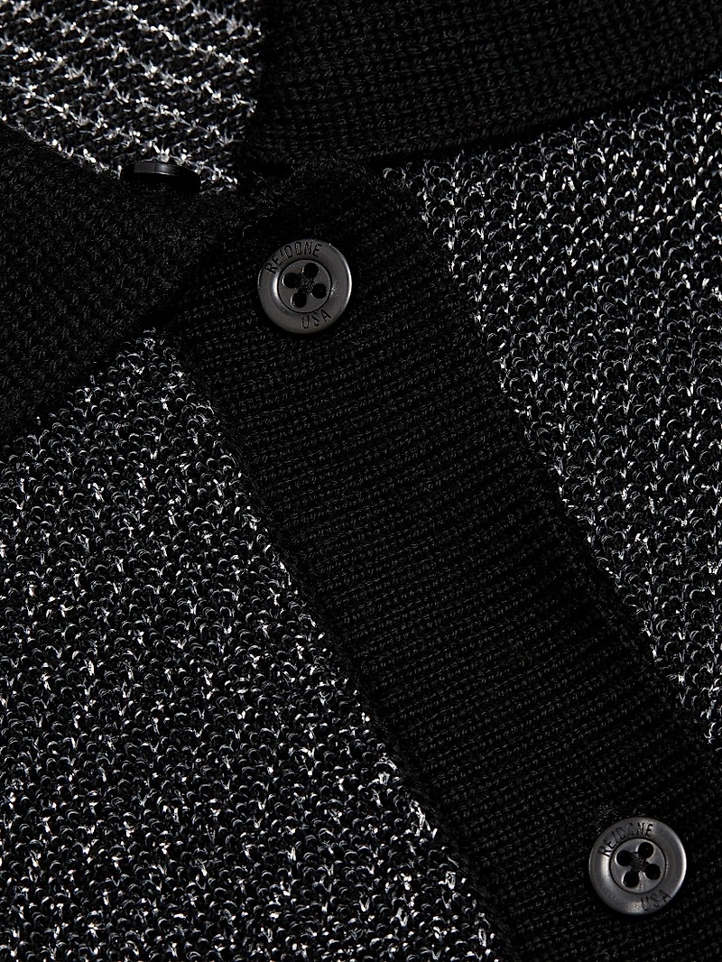 Metallic Polo Cardigan