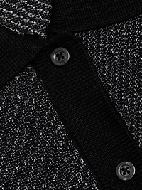 Metallic Polo Cardigan
