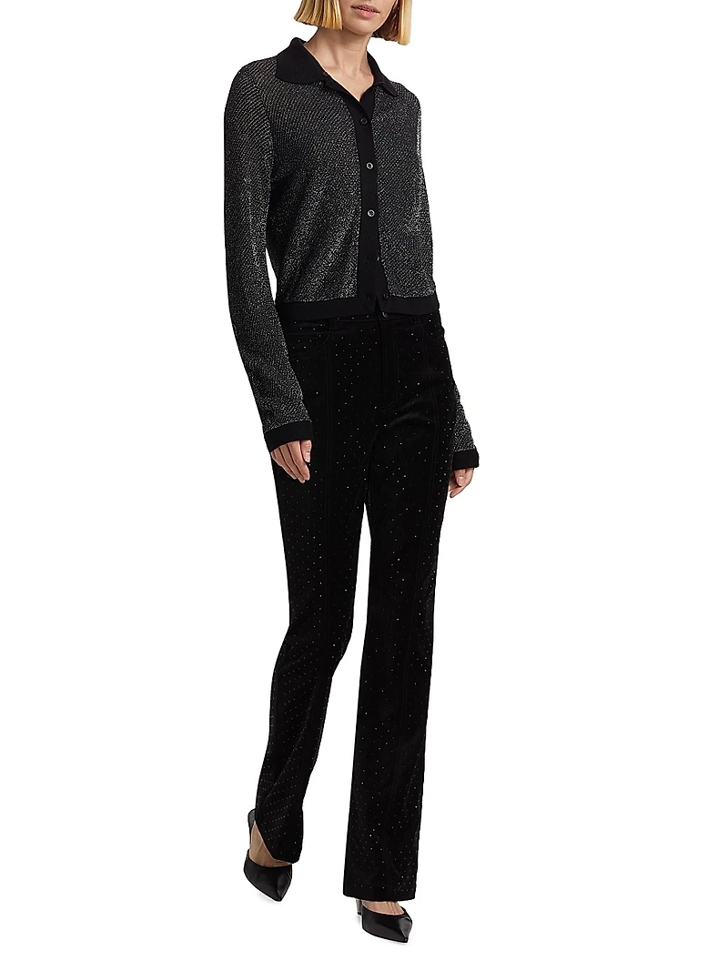Metallic Polo Cardigan