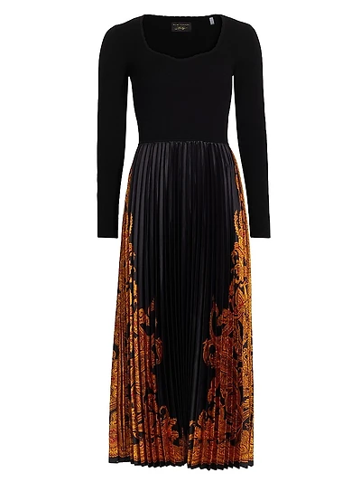 Heritage Mave Gilded Dream Mixed Media Dress