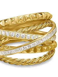 Crossover Trio Six Row Ring 18K Yellow Gold