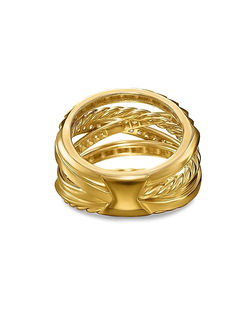 Crossover Trio Six Row Ring 18K Yellow Gold
