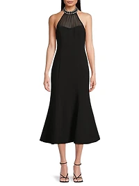 Lirio Embellished Collar Cocktail Dress