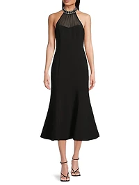 Lirio Embellished Collar Cocktail Dress