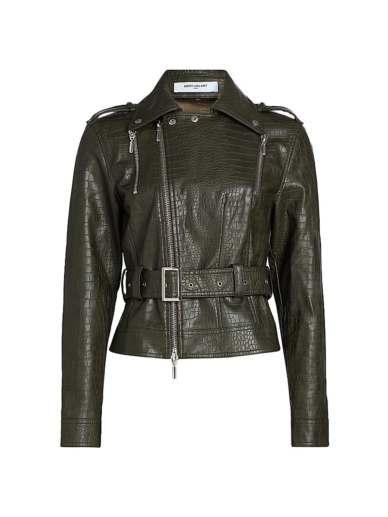 Reed Faux-Leather Biker Jacket