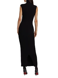 Estella Rib-Knit Striped Sleeveless Column Maxi-Dress