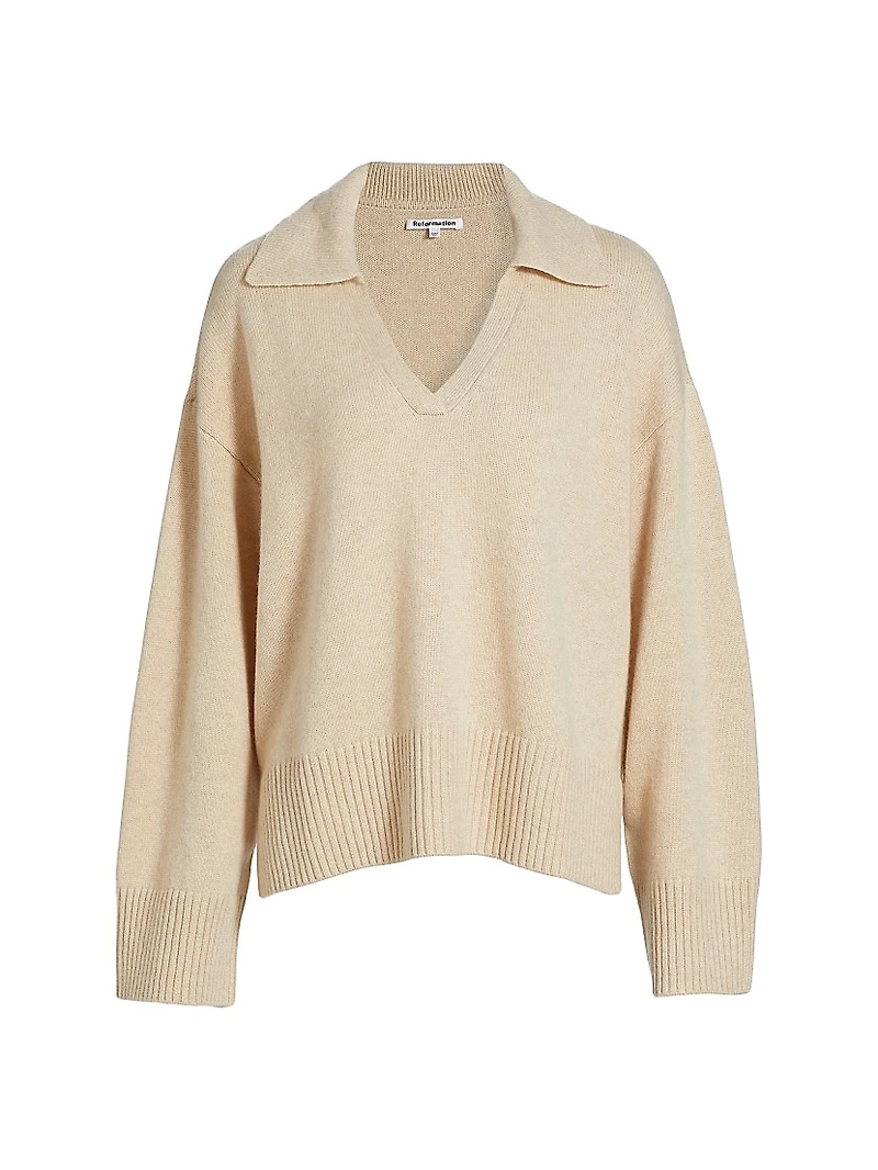 Sawyer Oversized Cashmere & Wool Polo Sweater
