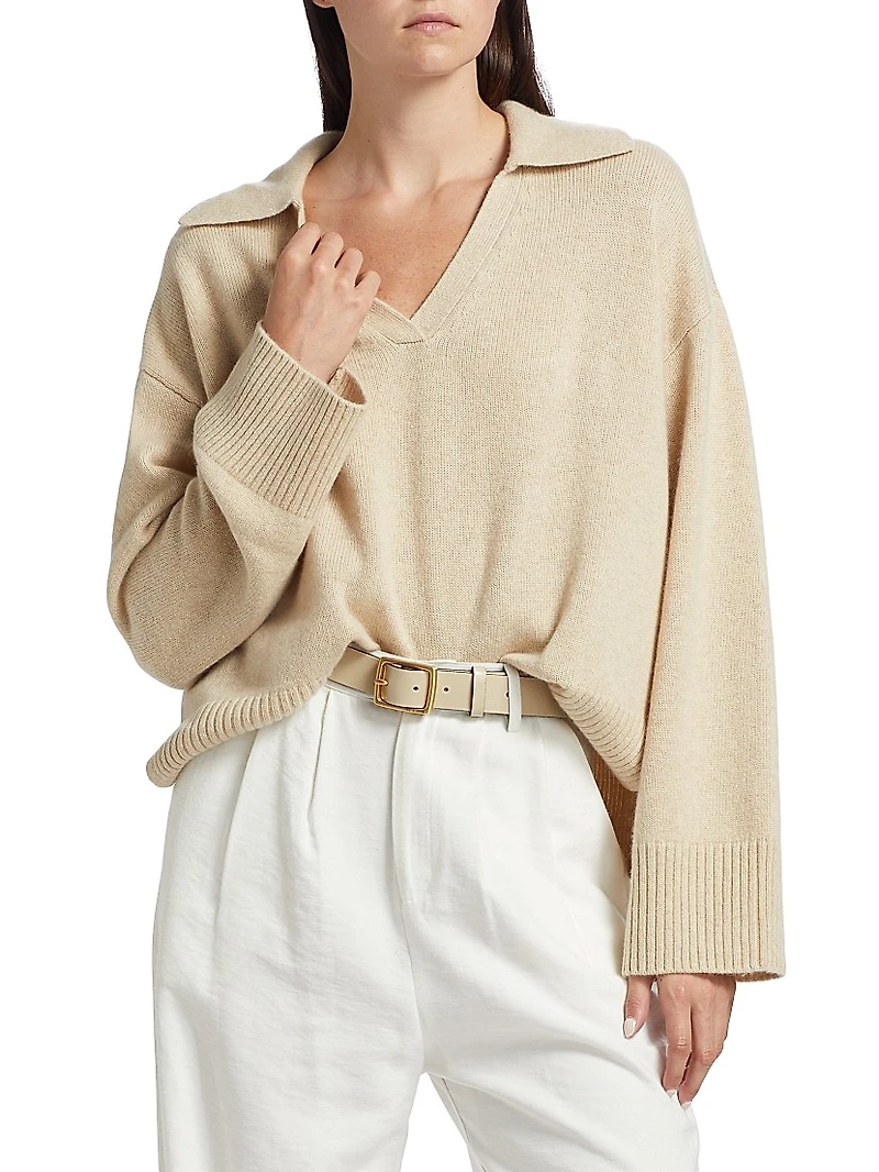 Sawyer Oversized Cashmere & Wool Polo Sweater