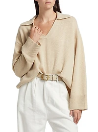Sawyer Oversized Cashmere & Wool Polo Sweater