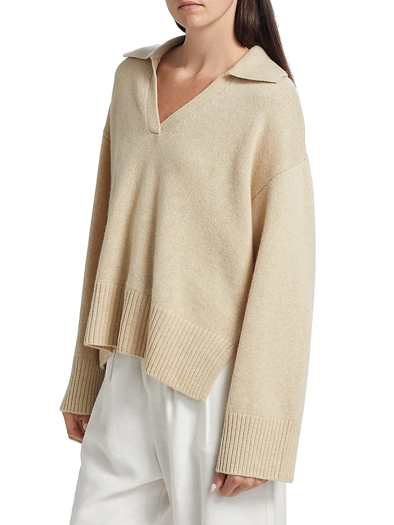 Sawyer Oversized Cashmere & Wool Polo Sweater