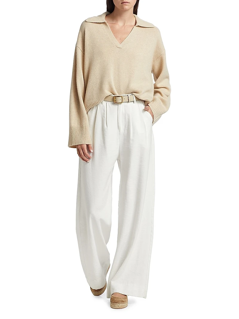 Sawyer Oversized Cashmere & Wool Polo Sweater