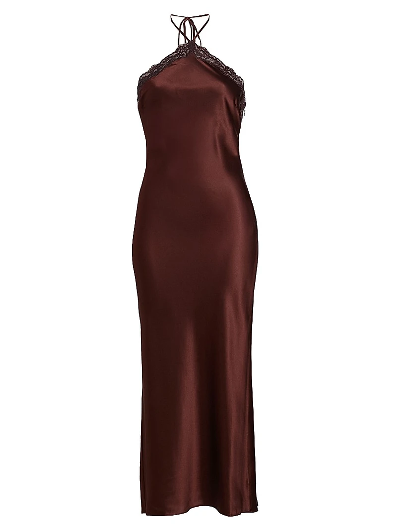 Aara Silk Halterneck Midi-Dress