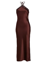 Aara Silk Halterneck Midi-Dress