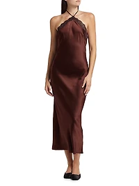 Aara Silk Halterneck Midi-Dress