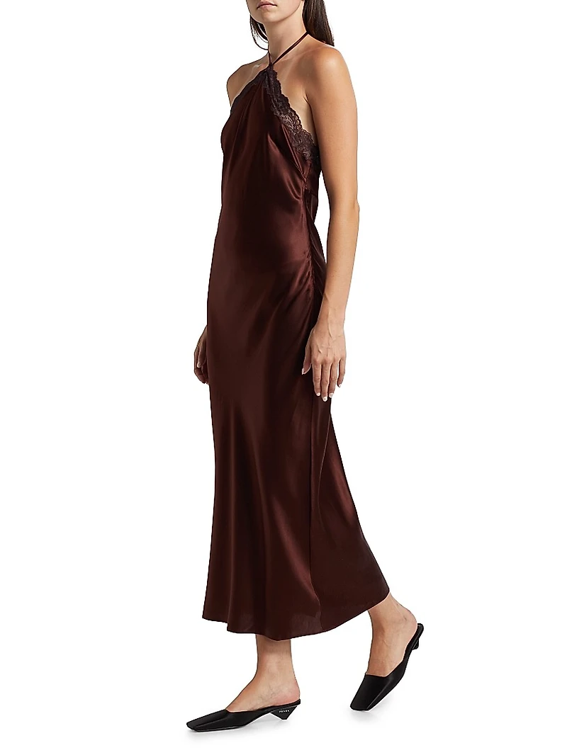 Aara Silk Halterneck Midi-Dress
