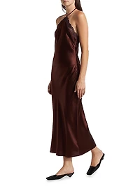 Aara Silk Halterneck Midi-Dress