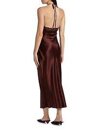 Aara Silk Halterneck Midi-Dress