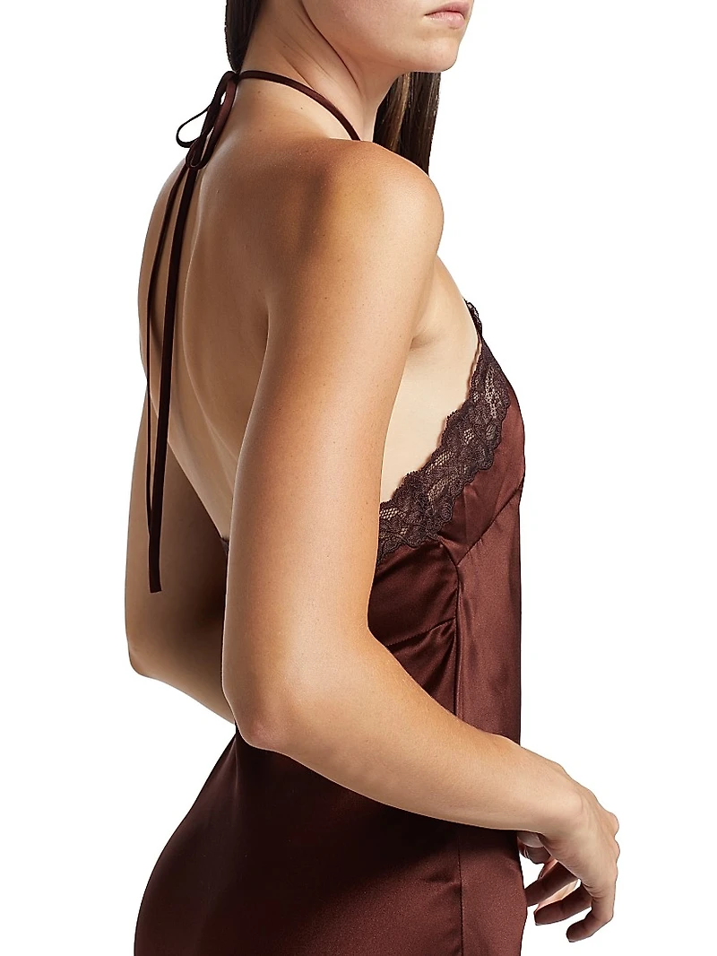 Aara Silk Halterneck Midi-Dress