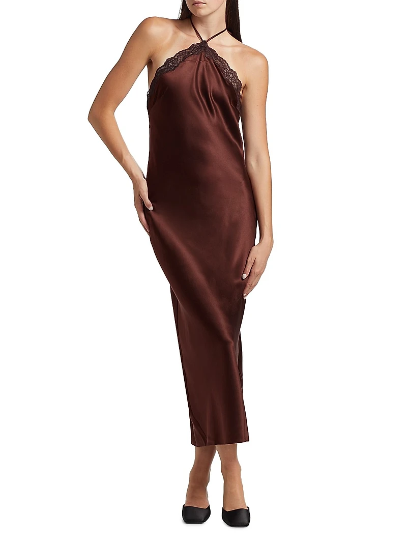 Aara Silk Halterneck Midi-Dress