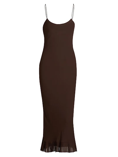 Suki Pleated Hem Midi-Dress
