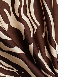 Pike Zebra Satin Long-Sleeve Minidress