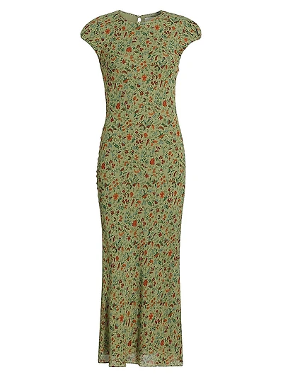 Leana Floral Georgette Midi-Dres